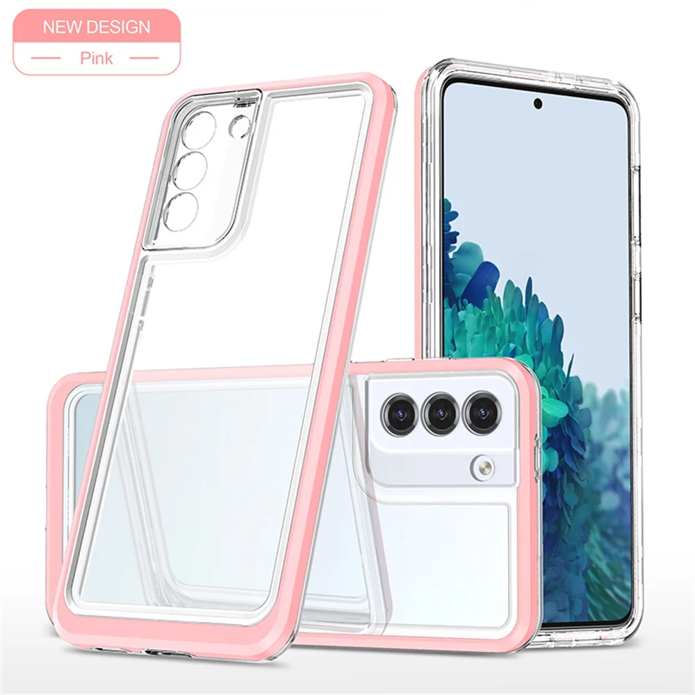 New Arrive Double Color Detachable 2 in 1  1.5mm PC TPU Clear case For Samsung S21 Ultra M52 A33 A73 A43 A23