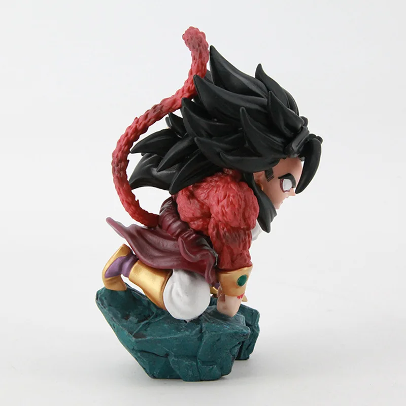 Hot Sale Dragons Ball Saiyans Super Four Kneeling Broly Figure Box Battle Form Doll Model Tabletop Ornament