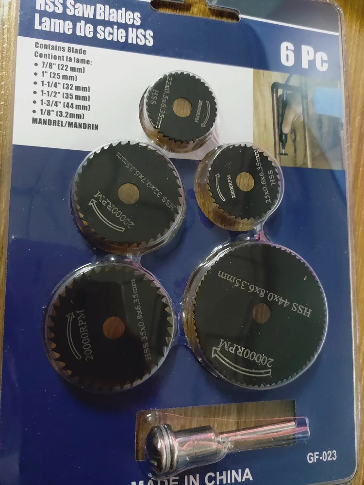 6Pcs Mini HSS Circular Saw Blade Rotary Tool For Dremel Metal Cutter Power Tool Set Wood Cutting