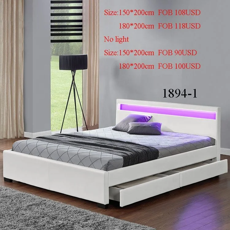 Willsoon Modern Design Luxury King Size Bed Lightweight with Velvet Fabric Golden Stainless Steel Foot Soft Leather Upholstery