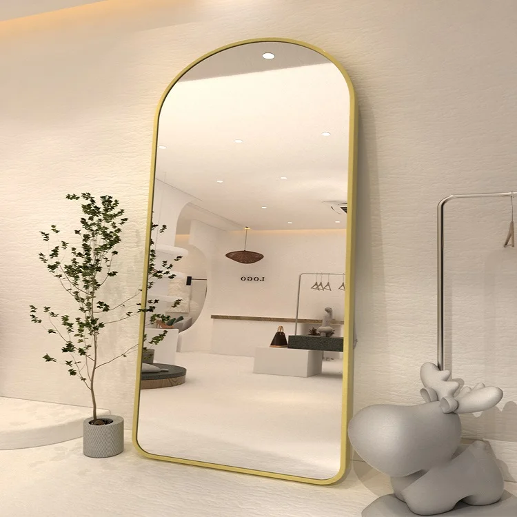 Full-body floor-to-ceiling mirror home bedroom wall hanging piercing mirror salon store clothing store fitting large mirror