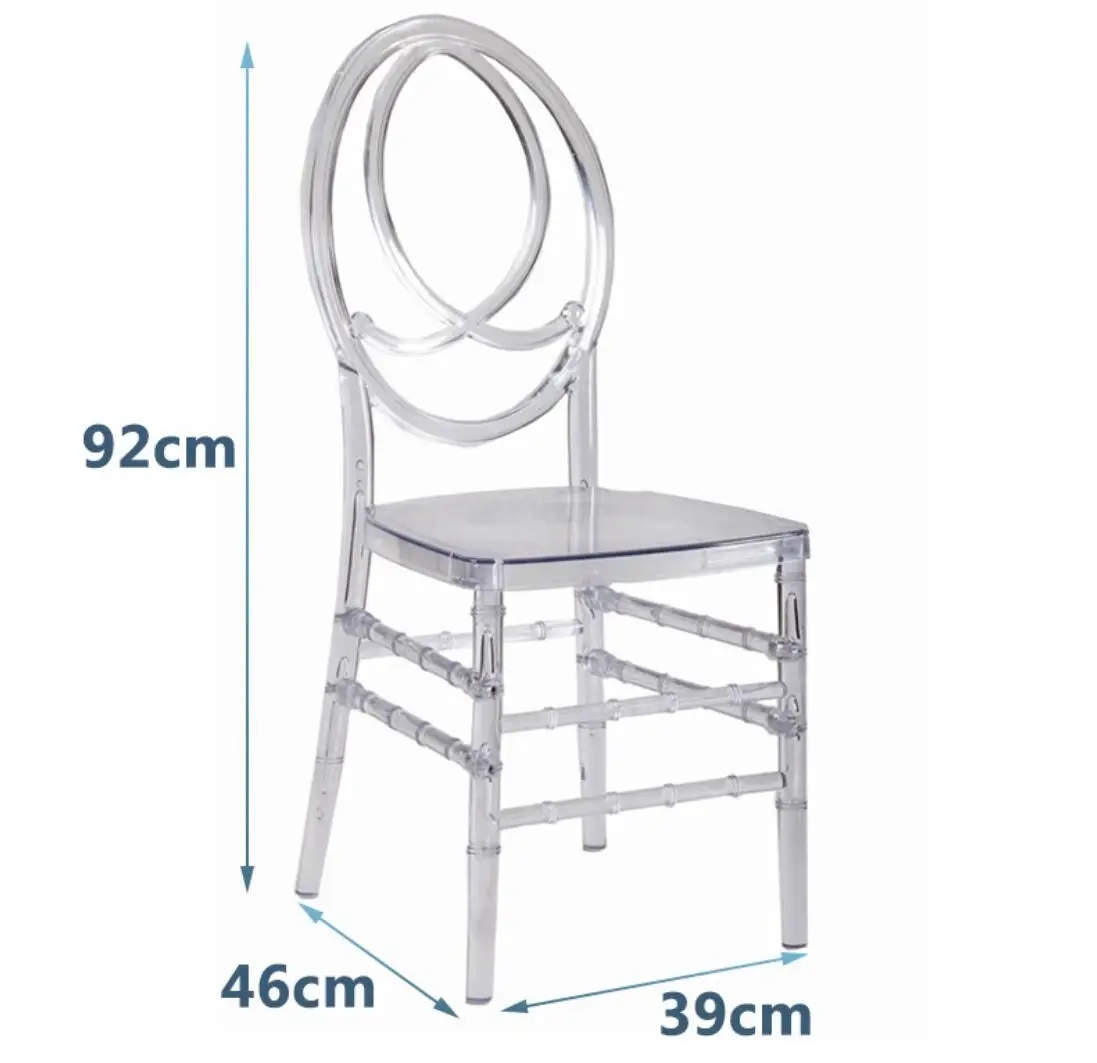 Modern Transparent Acrylic Crown Chiavari Chair for Hotel Restaurant Banquet Wedding Outdoor Bar PC Material
