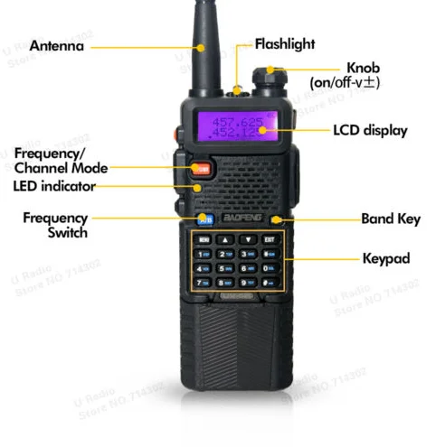  Междугородной диапазон ручной трансивер Baofeng UV-5r Dual Band иди и болтай walkie talkie + 3800 мАч