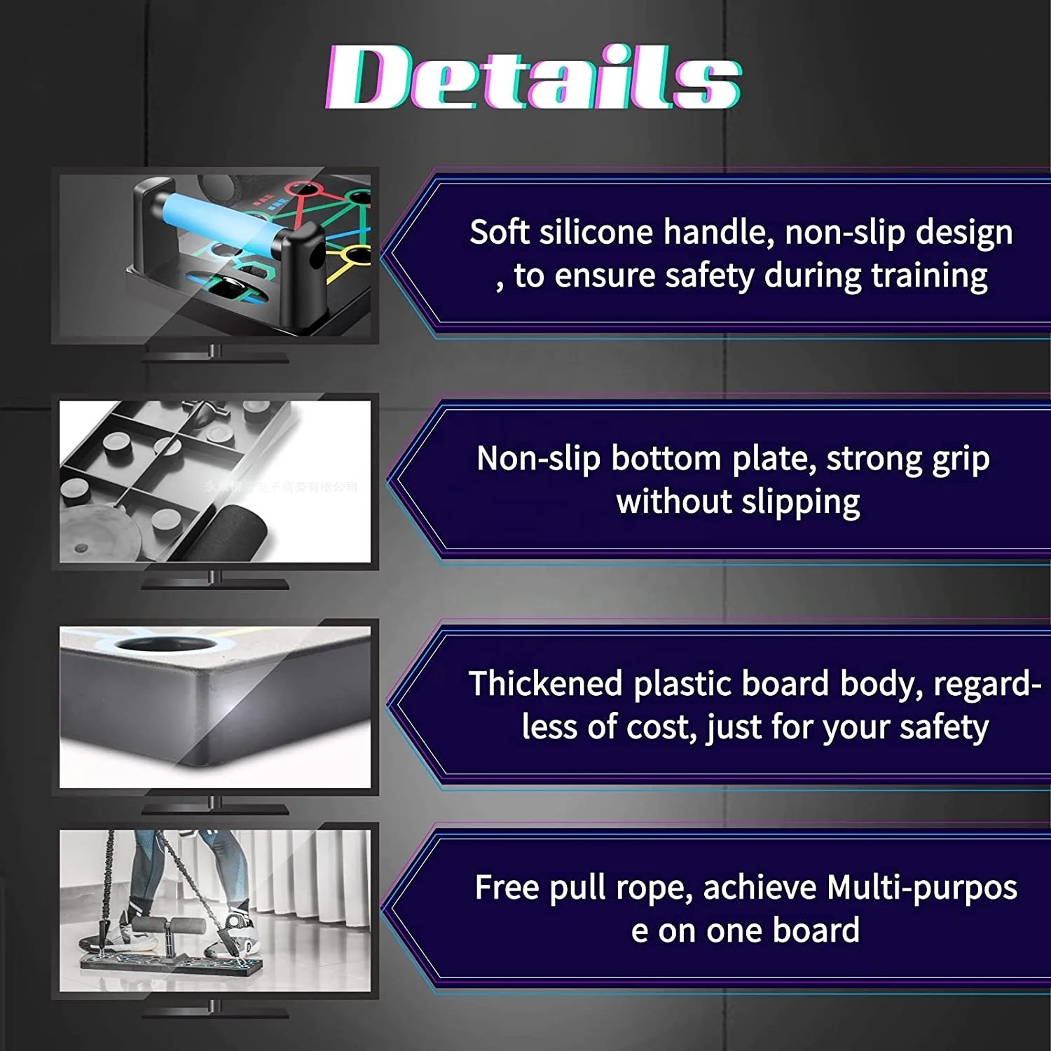 Gym Bar Max Load-Bearing 400lb Multi-function 3 in 1 Strength Training Stands Home Workout fitness Portable Push Up Board