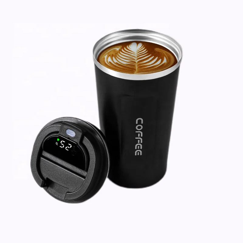 Best Seller Intelligent,Thermo Keep Drink Hot Cold Electric Temperature Control Car Transparent Steel Vacuum Coffee Mug/
