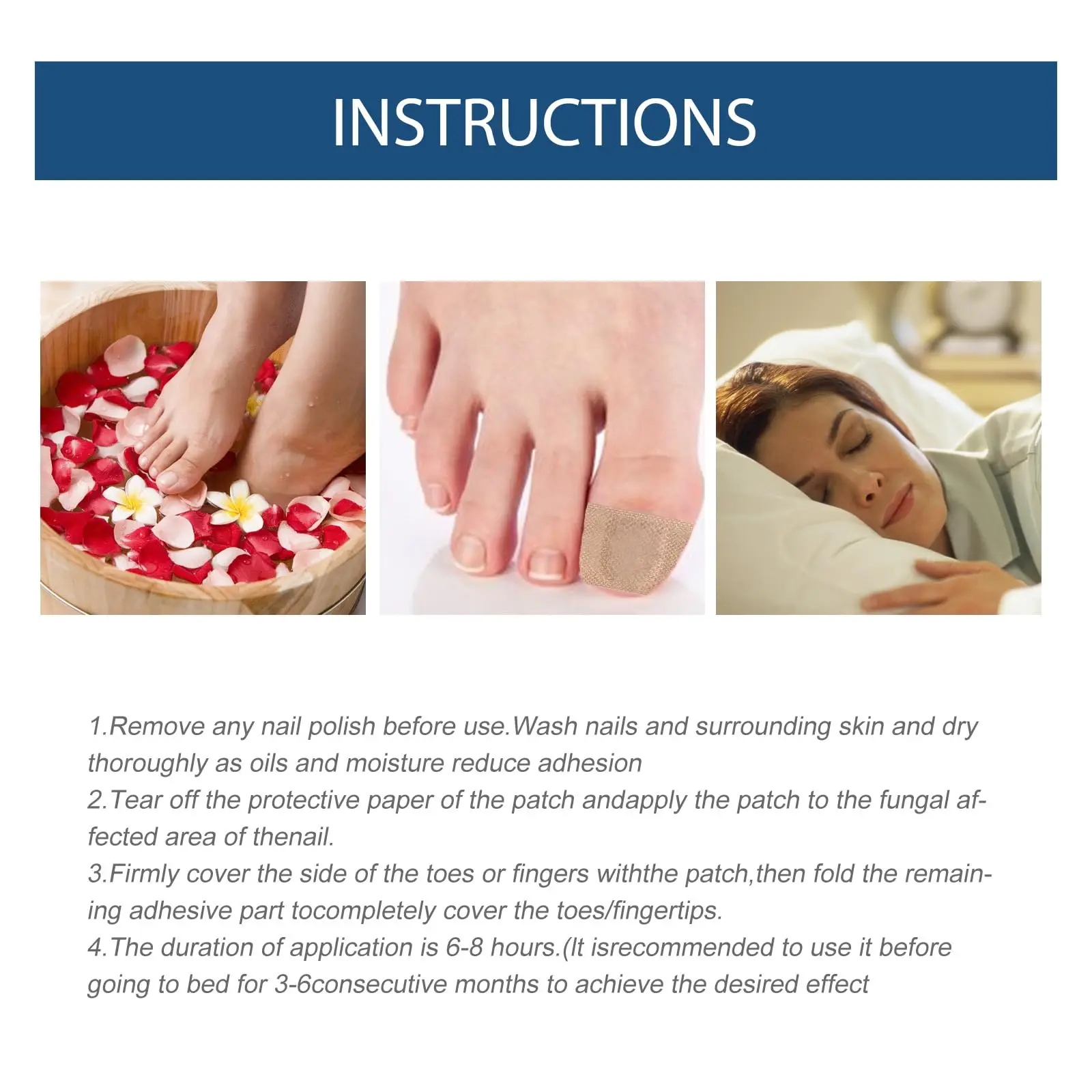 32Pcs 24-Hour Toenail Fungal Treatment Nighttime Renewal Fungal Nail Patches