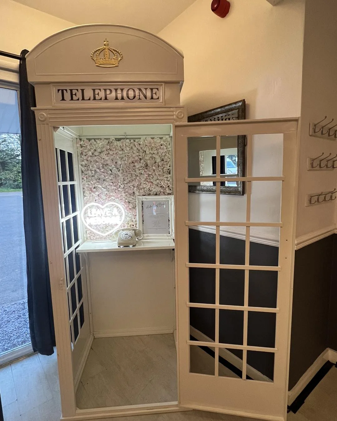 White Phone Booth Audio Guestbook Neon Sign for Wedding Decor Recording White Telephone Booth