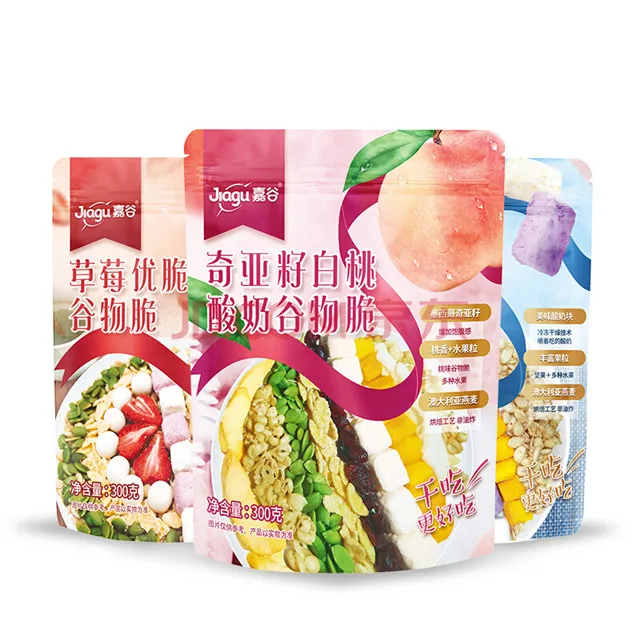 300 г Китай питание FD йогурт кубики фрукты запеченные хрустящая овсянка хрустящая пищевая упаковка злаки