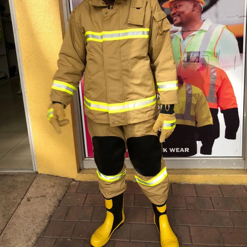 Gold color Fireproof Radiation protection Fire-Fighting Suit EN469 fireman suit fire clothing