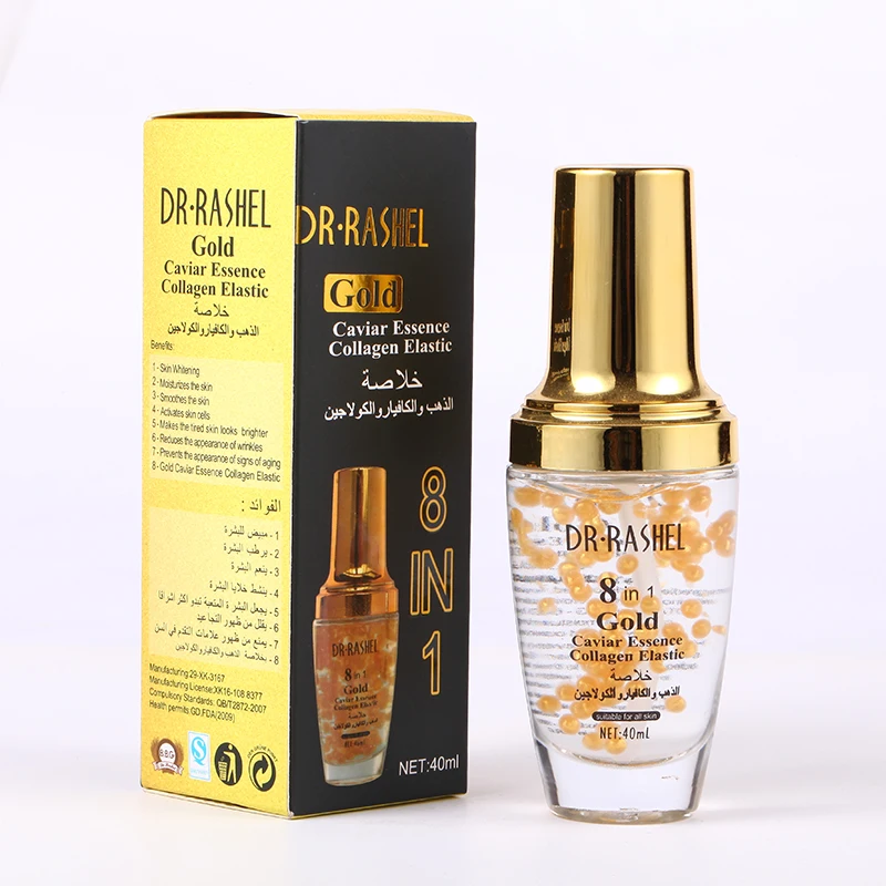 New private brand hot sale DR RASHEL Gold collagen and caviar essence 8 in 1 face serum