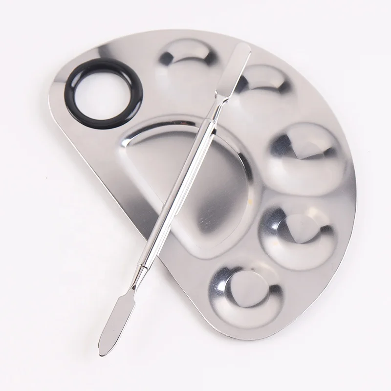 Low quantity acceptable nail art eye shadow use stainless steel cosmetic mix makeup palette spatula