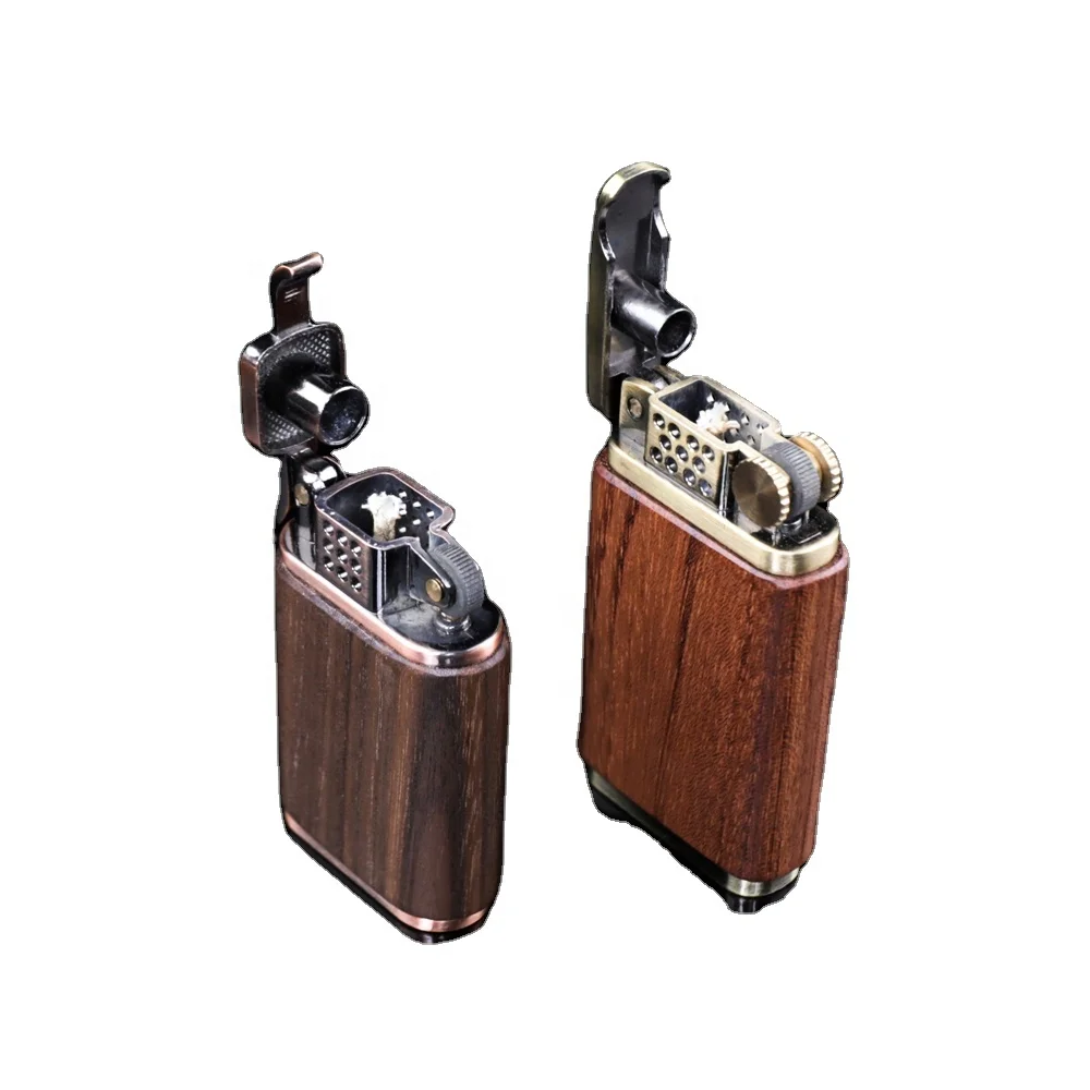 Multiple colors wholesale newest popular cheap natural portable wooden lighter for smoking pipe