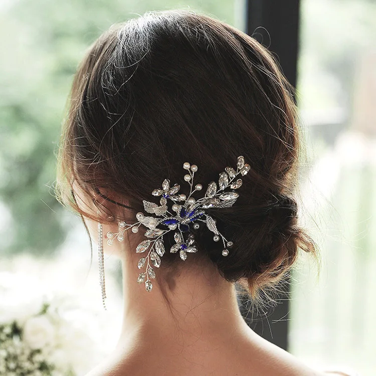 Гребень для волос ручной работы со стразами свадебные головные уборы аксессуары с кристаллами женские украшения
