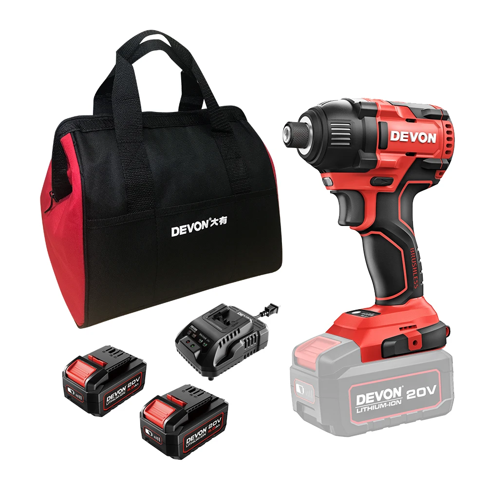 DEVON 5733-Li-20S2 PLUS Rechargeable 20v Lithium-ion Cordless Electric Impact Wrench kits Home Use