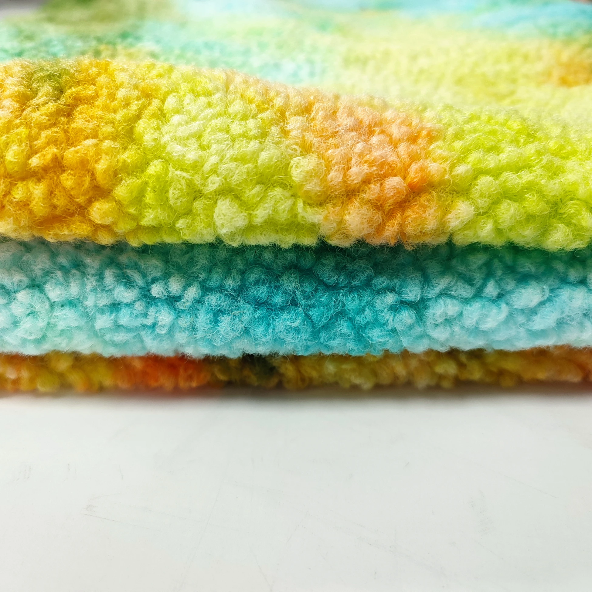 Warm Effect Polyester Leopard Purple Teddy Bear Fur Sherpa Fleece Fabric