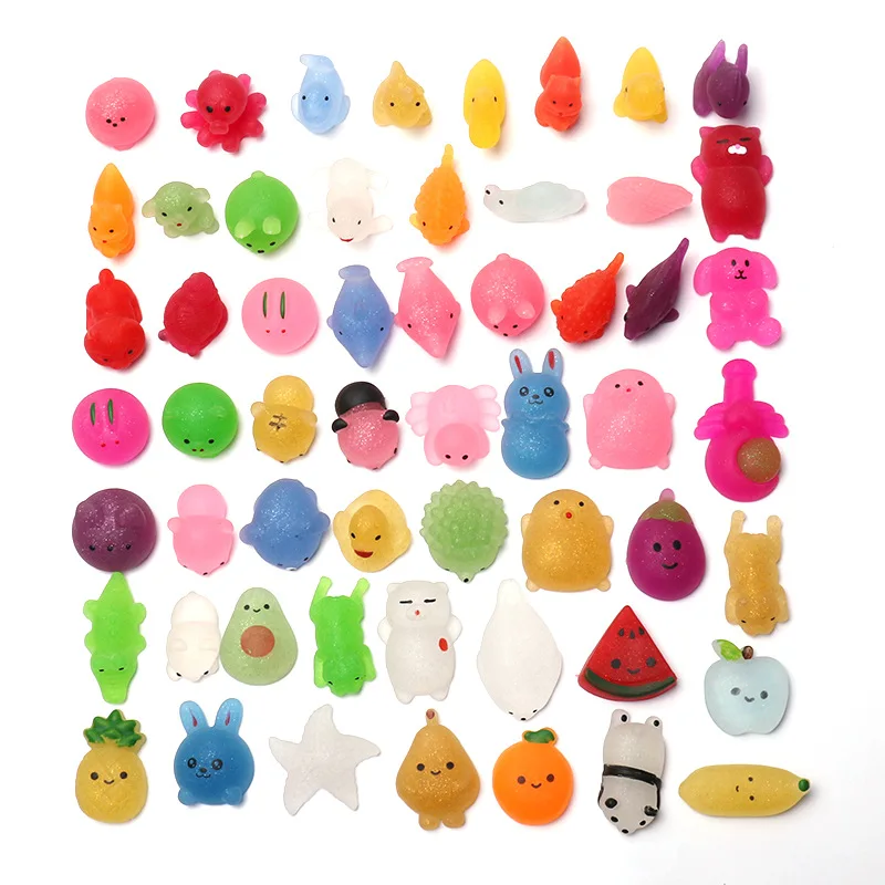 Best-selling Christmas party decoration cute mini squishy animals stress relief TPR toy