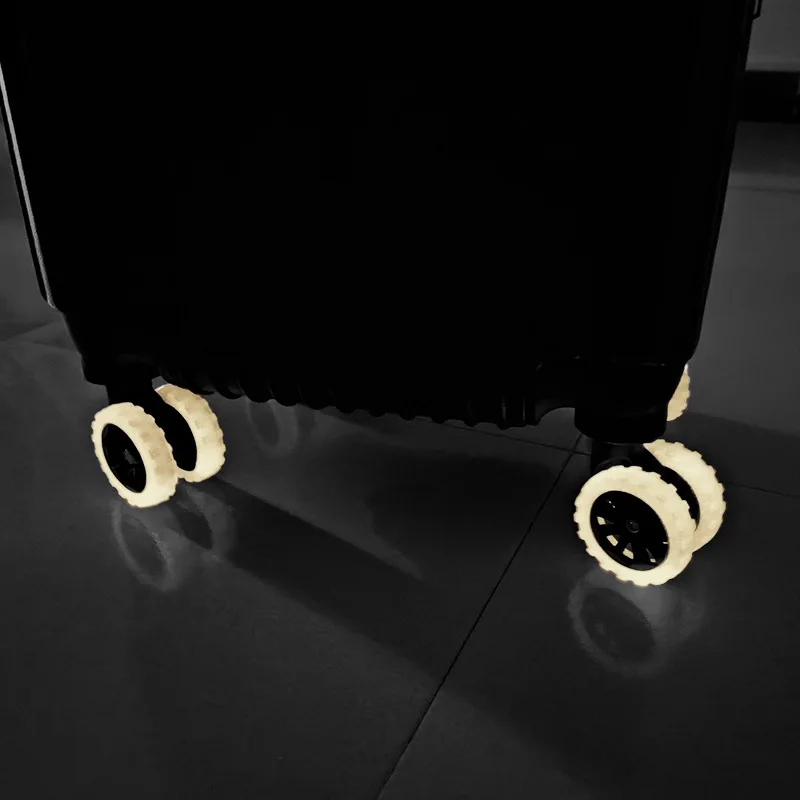 8pcs Pack Glow in Dark Soft Reduce Noise Silicone Luggage Wheels Cover Caster Shoes Travel Luggage Suitcase Wheel Protector