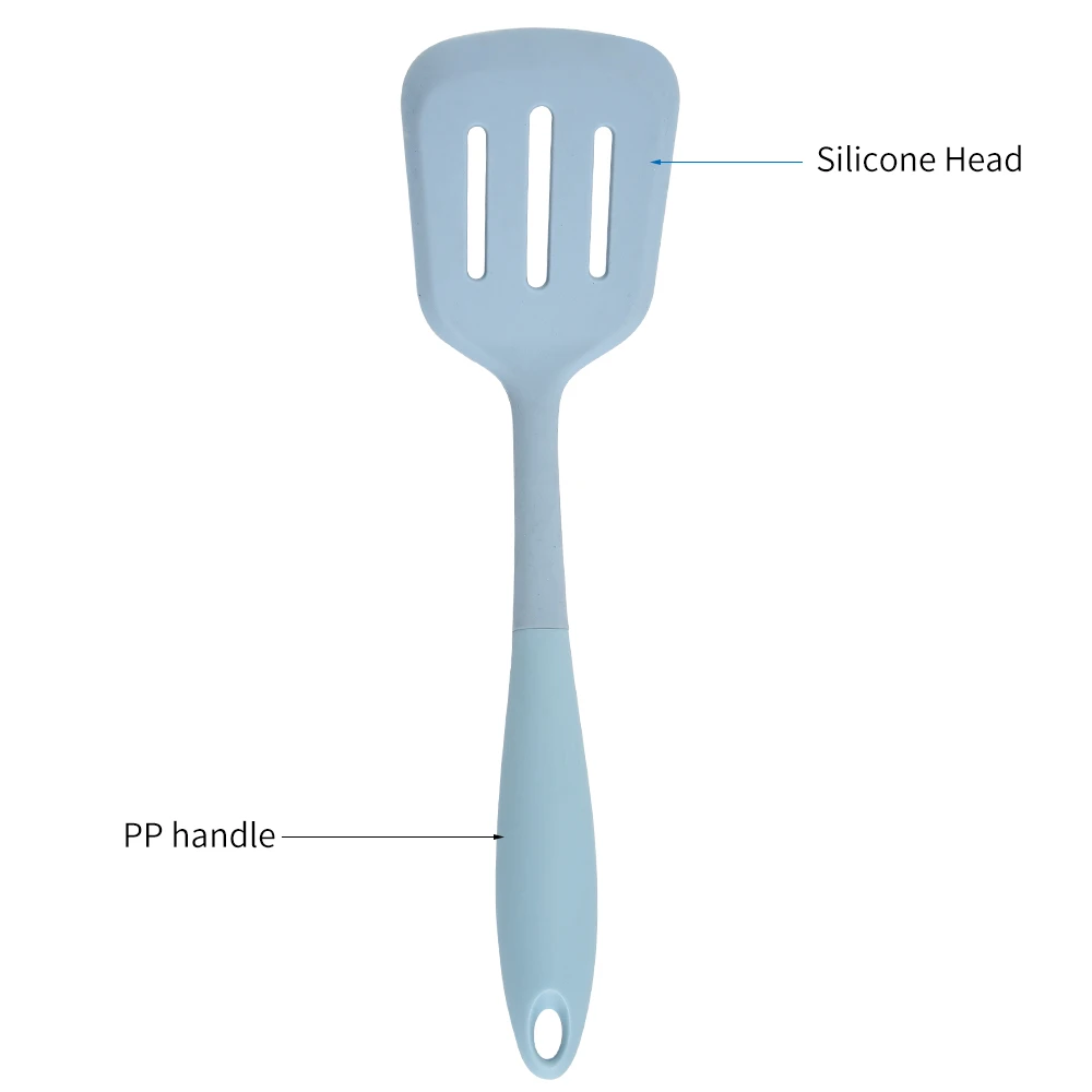 High quality exclusive design 4piece utensil set with pp handle spoon slotted spoon whisk and slotted turner  silicone utensils
