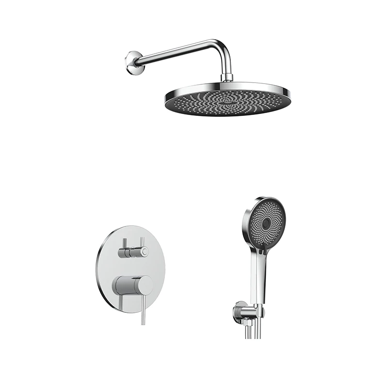 Bathroom Rain Black Shower Mixer Shower Bathing Set Contemporary Exposed Shower Faucet