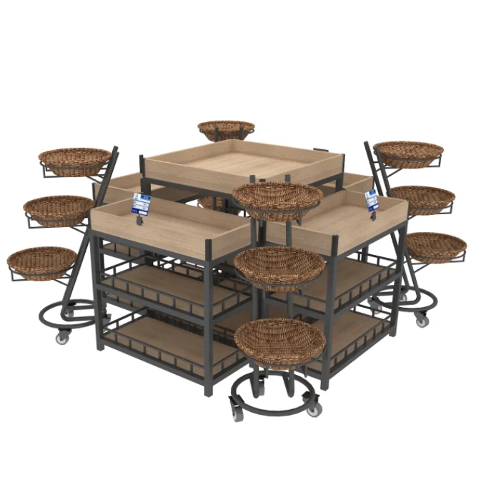 Good quality supermarket vegetable rack fruit display stand gondola rack