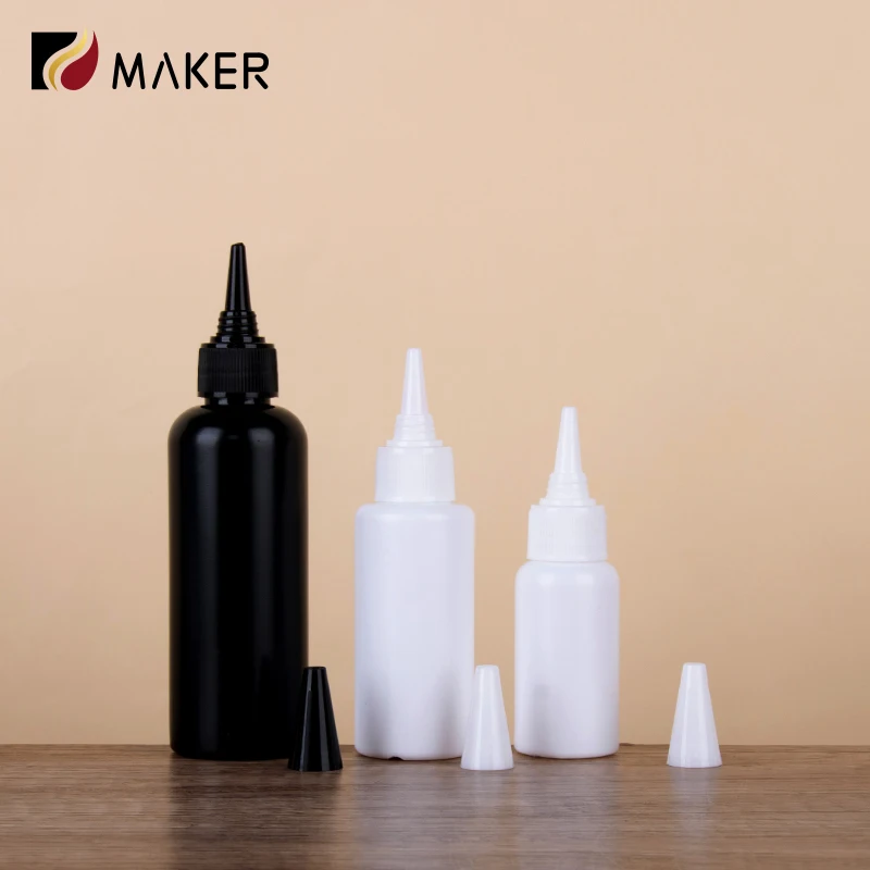 Wholesale black needle tip plastic AB PE glue UV drop glue light resistant nail polish glue cosmetic packaging squeeze bottle