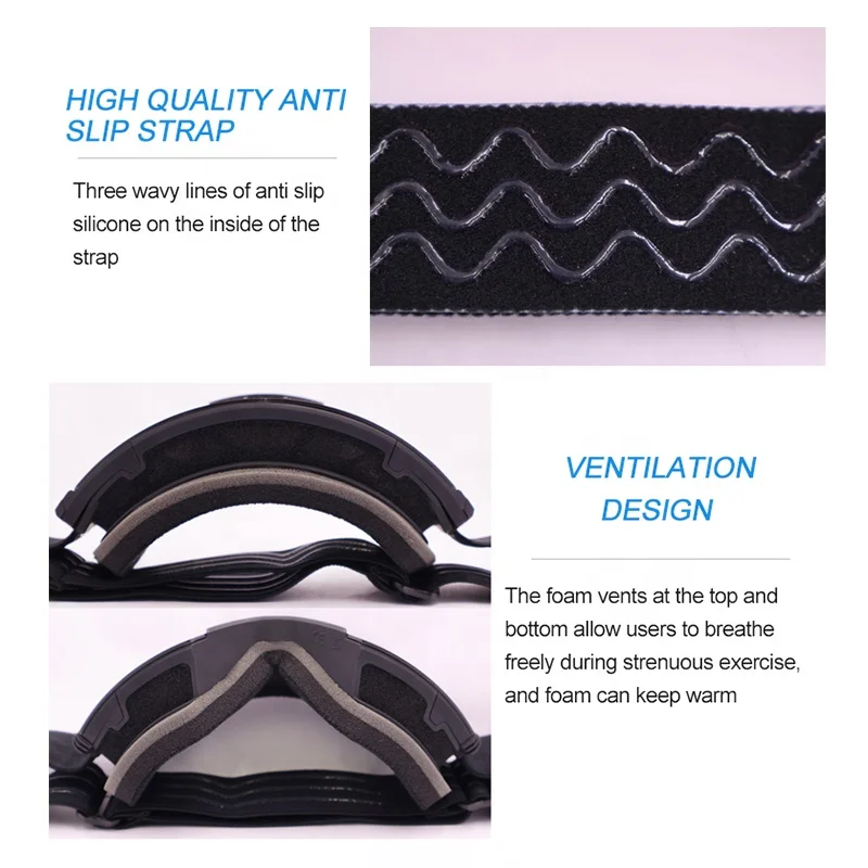 New custom ski goggles magnetic snowboard goggles winter sport adult skiing glasses anti-fog UV400 magnet snow goggles