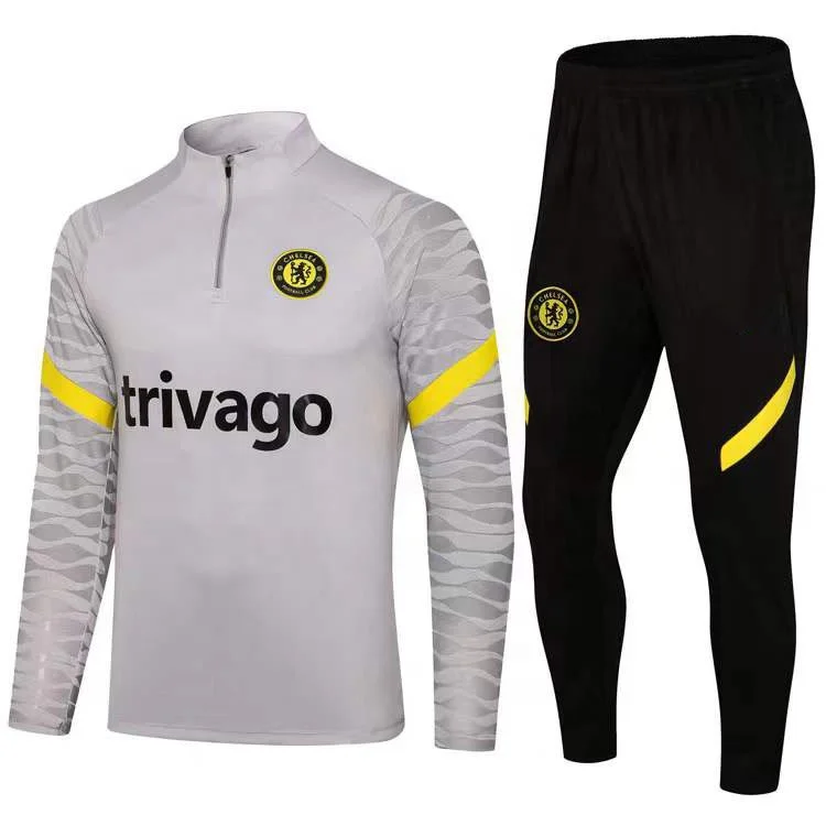SDS-073 Wholesale Men Blank Long Sleeve Soccer Tracksuit Wear Custom Jersey 2021/ 2022 Football Uniform Set