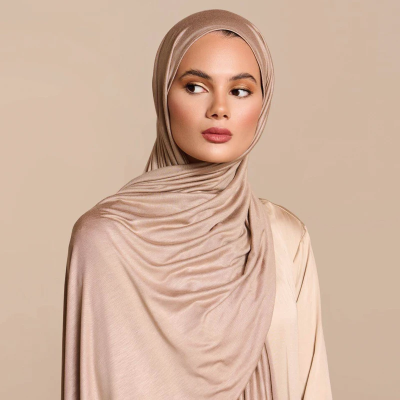FRC Premium Jersey hijab soft cotton Scarfs Women Hijab Custom Logo jersey Scarf Stretchy bamboo jersey hijab
