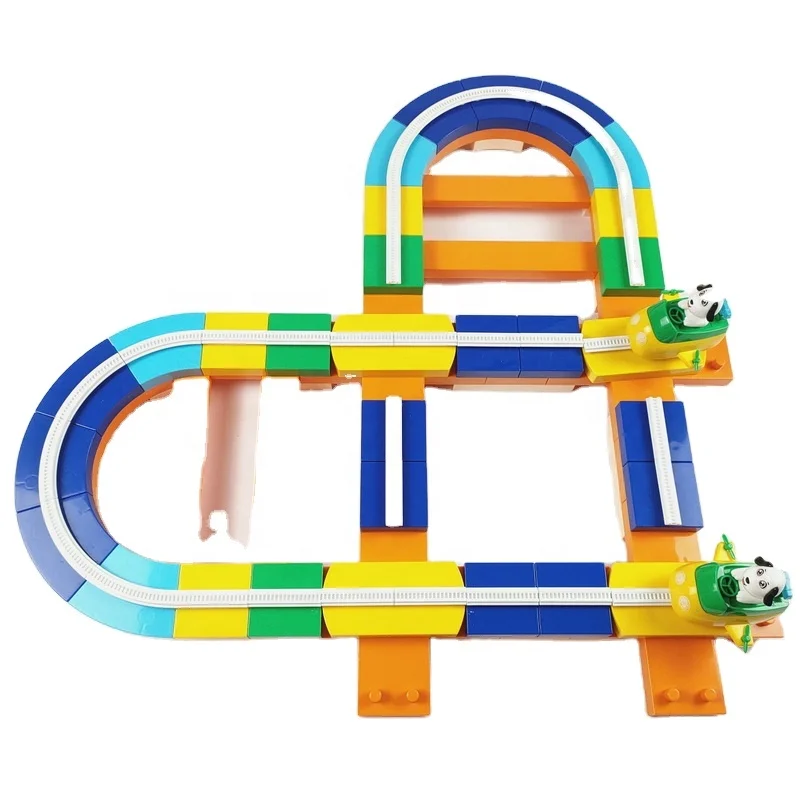 IPOP DIY BO Train toy Block set 113PCS Battery operation with Racing Track Set Toy Track the Railway train toy for kids