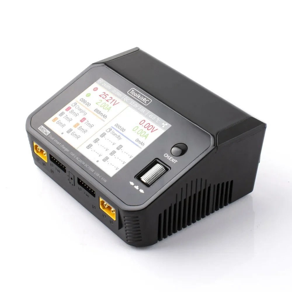 ToolkitRC M6DAC AC/DC 700W Dual Mini Balance Charger 1-6S 25A для RC LiPo LiFe LiHV NiMH PB Battery