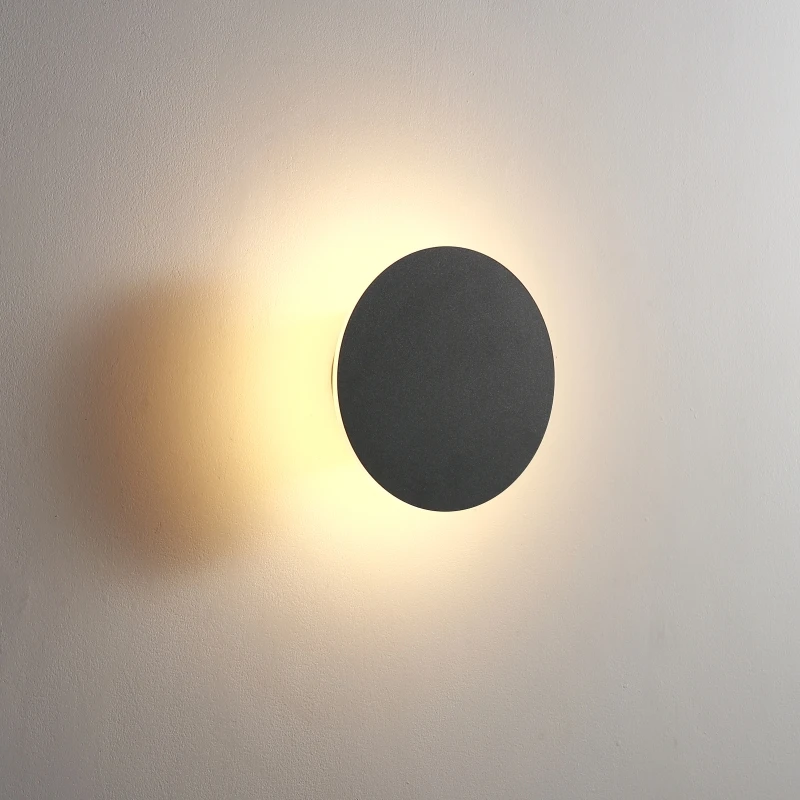 Modern 6W Outdoor wall lamp round aluminum led exterior wall lights