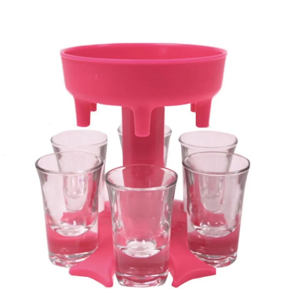 Party Beer Juice Holder Drinking Liquor Dispenser Wine Separator Products Plastic 6 Shot Glass Dispenser