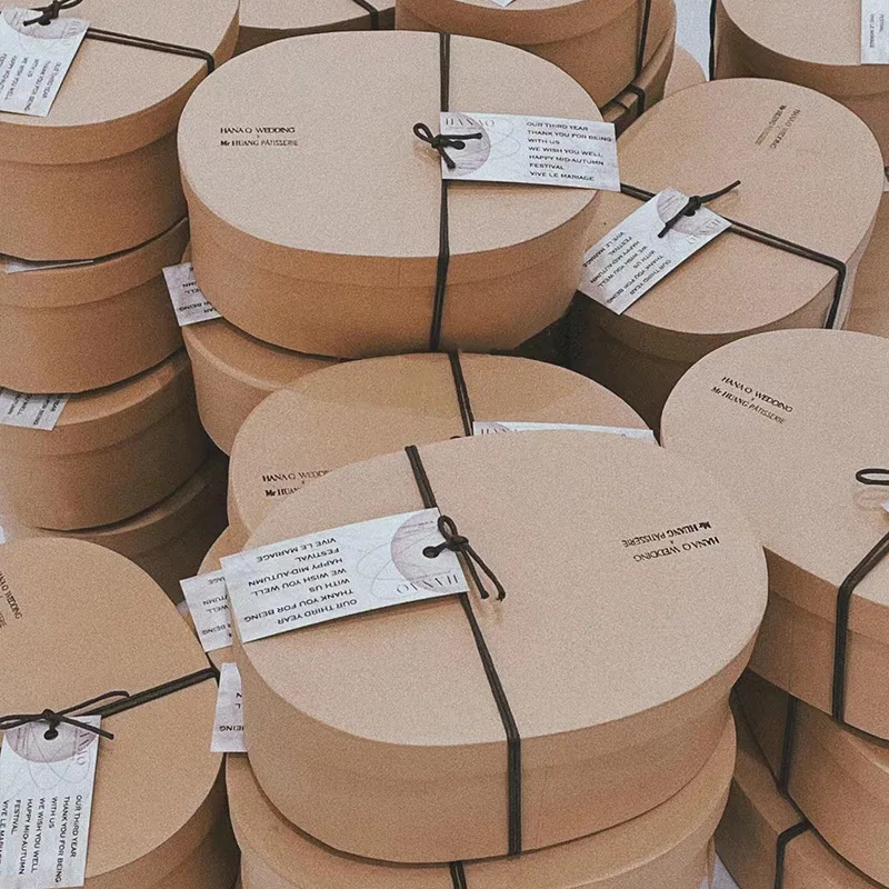 Овальный крафт материал бумажная коробка подарочная упаковочная для упаковки конфет небольшой подарок