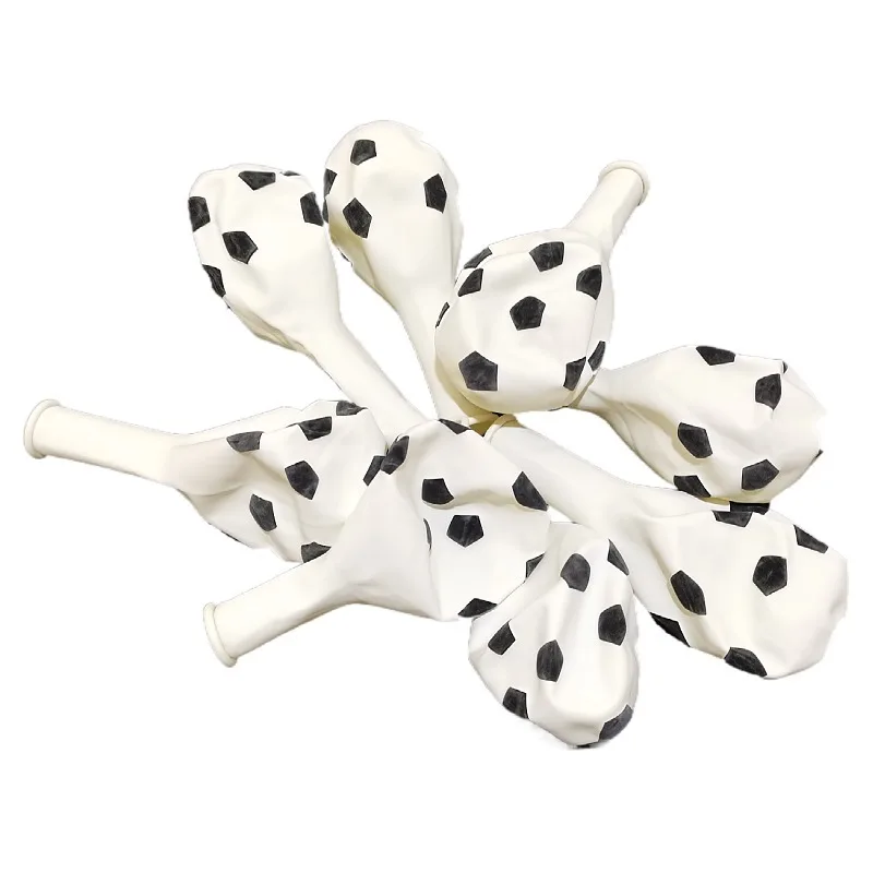 Football latex balloon 12 inch thick white football pattern printing balloon for boy game party