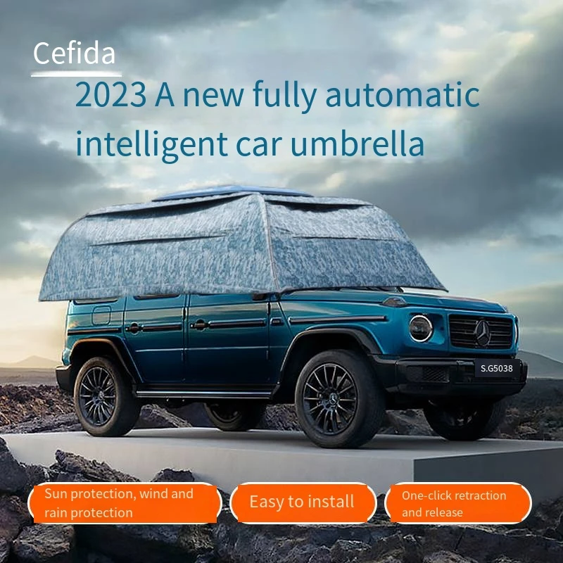 Портативный складной Открытый полностью автоматический автомобильный зонт от солнца с дистанционным управлением на