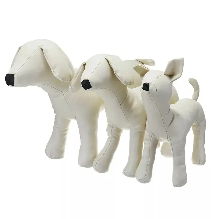 Stock PU Leather Dog Mannequins Standing Position Dog Models Toys Pet Animal Shop Display Mannequin