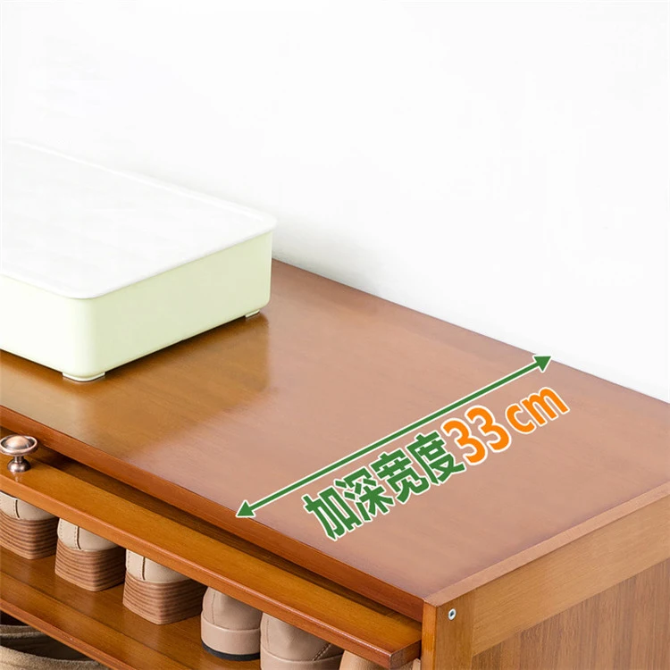 Shoe cabinet storage rack modern door with large capacity, simple and space-saving ultra-thin solid wood balcony dump bucket