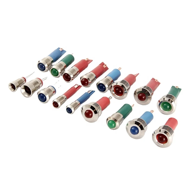 6mm LED IP67 Waterproof Metal Indicator Signal Lamp Small Power Indicator With Red Flashing Light
