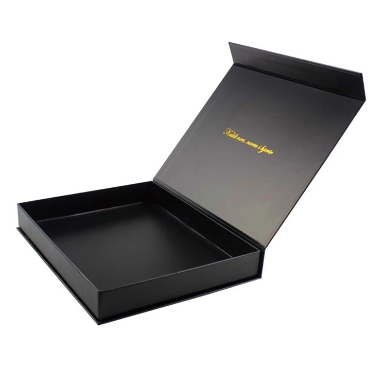 Premium magnetic gift box black matte custom logo grey board rigid packaging boxes