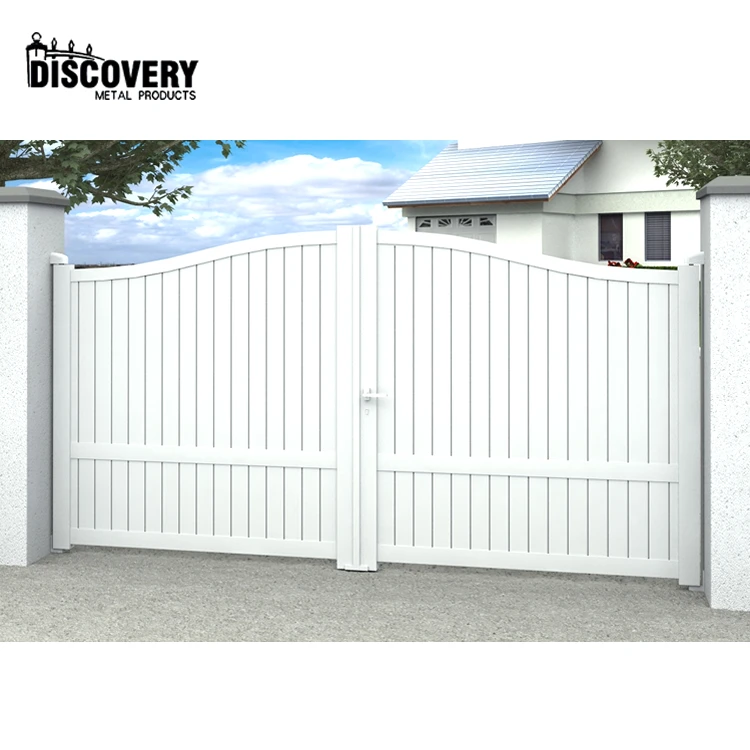 Ornamental metal main gate remote control driveway gates for modern houses cheap price aluminum double swing gate