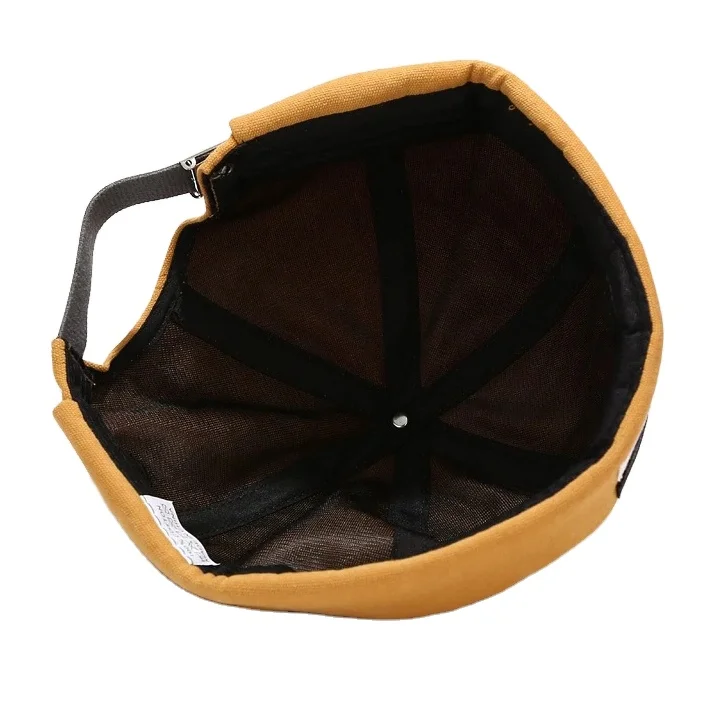 Custom Adjustable Leather Strap Mens Docker Hat Oem Cotton Brimless Skull Cap