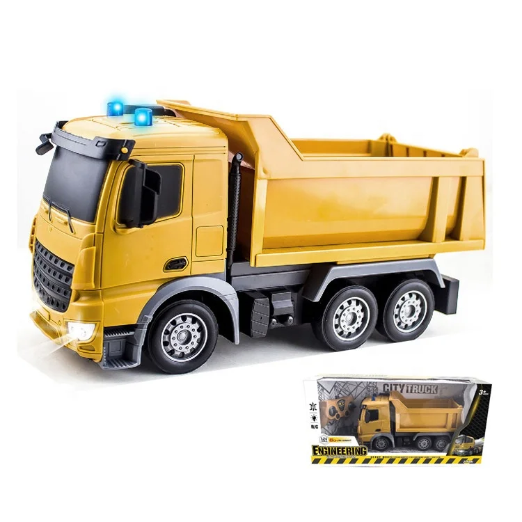 SY 2021 2.4G R/C Construction Truck 1:24 6CH Radio Control Dump Truck With Light For Kids Remote Control Car Toys
