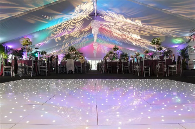 China Hot Sale 3D Starlit  Time Tunnel DMX Flashing Led Dance Floor Lights White Star Wedding Dance Floors