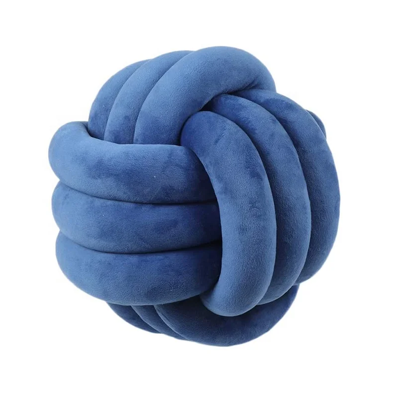 wholesale custom round home decor cushion sofa throw pillow luxury beauty velvet knot ball pillow