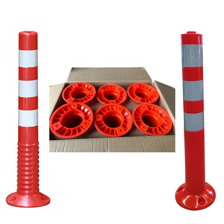 Traffic Flexible Pvc Spring Post Delineator Pole Reflective Warning Bollard