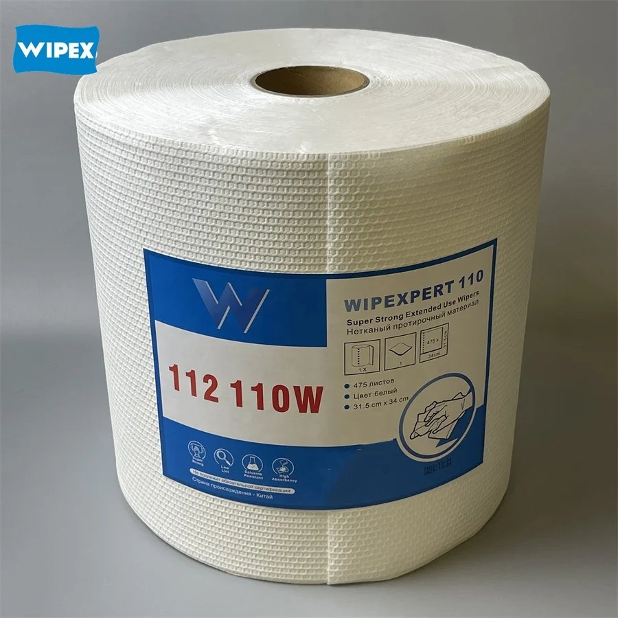 Big Wipes Roll Hexagon Perforated Industry Wipes Oil Heavy Duty Absorbent Wipes for Manufacturing Cleaning