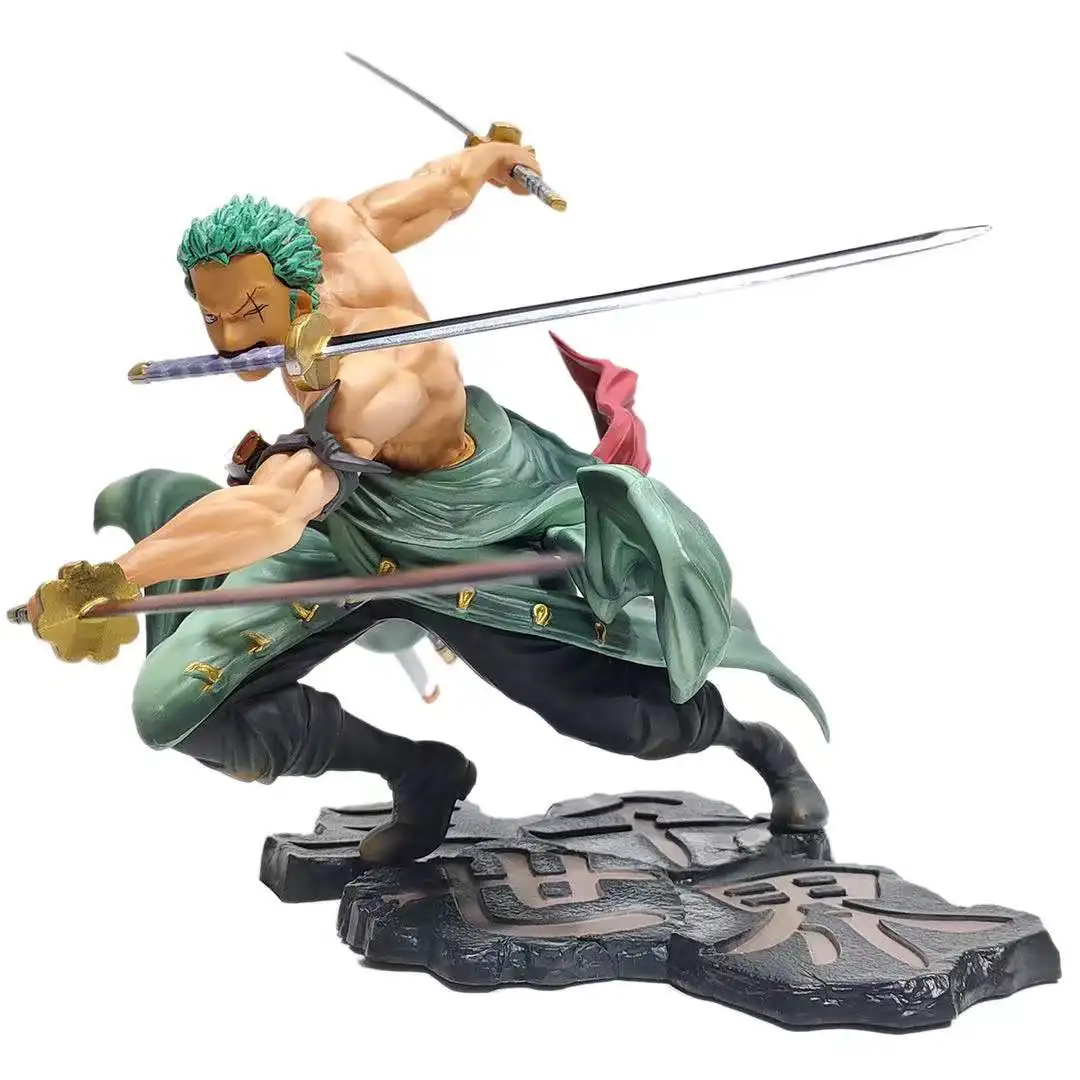 Hot  sale One Pieces Anime Figure Roronoa Zoro Anime Statue PVC Action Figure Collection Model Toys Gift 28cm