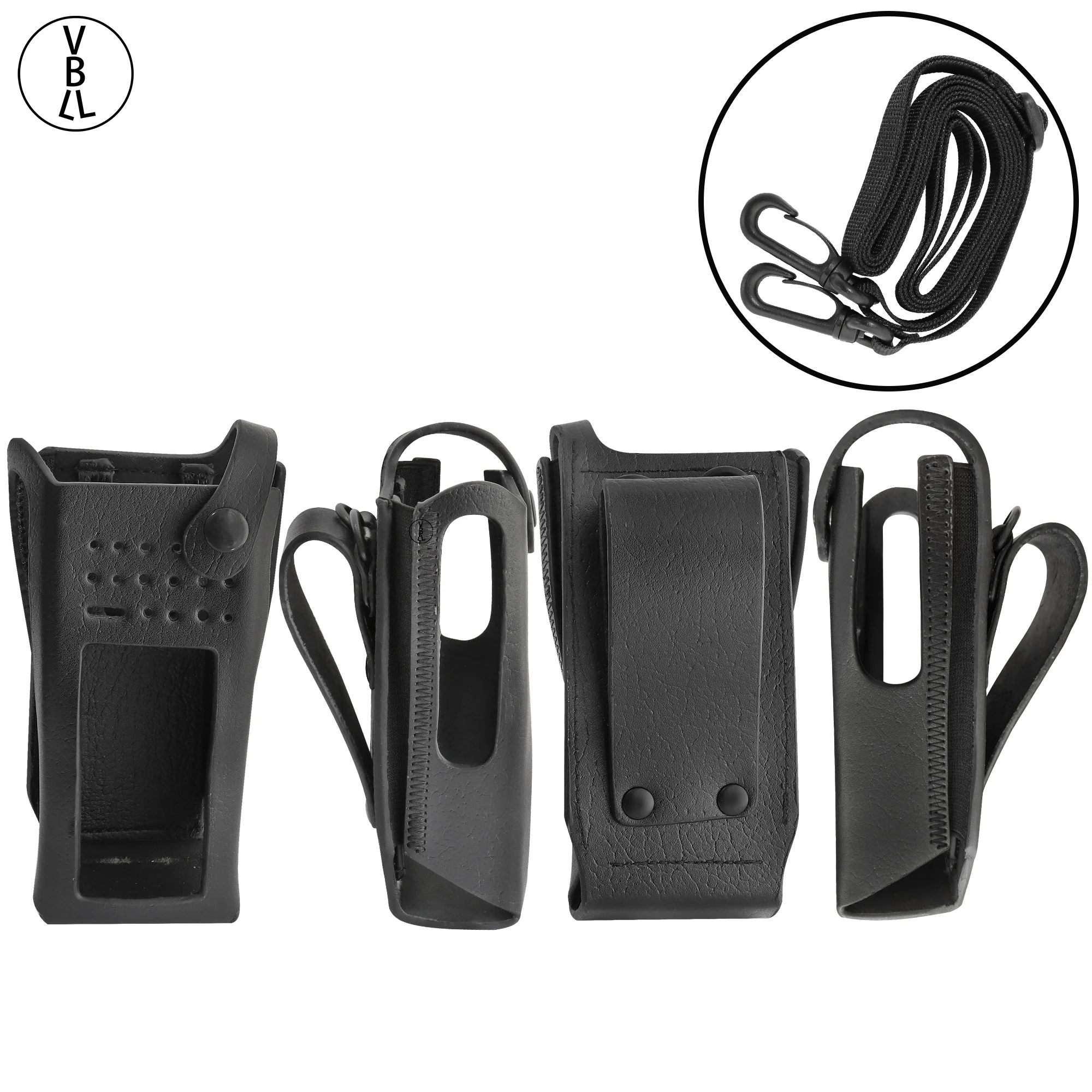 Hard Leather Carry Case W/ Fixed Belt Loop Compatible With MOTOROLA XPR7550 XPR7580
