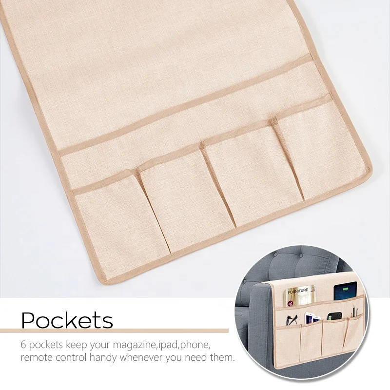 Sofa Armrest Organizer Bedside Caddy With Newspaper Magazine Remote Control Holder Couch Organizer
