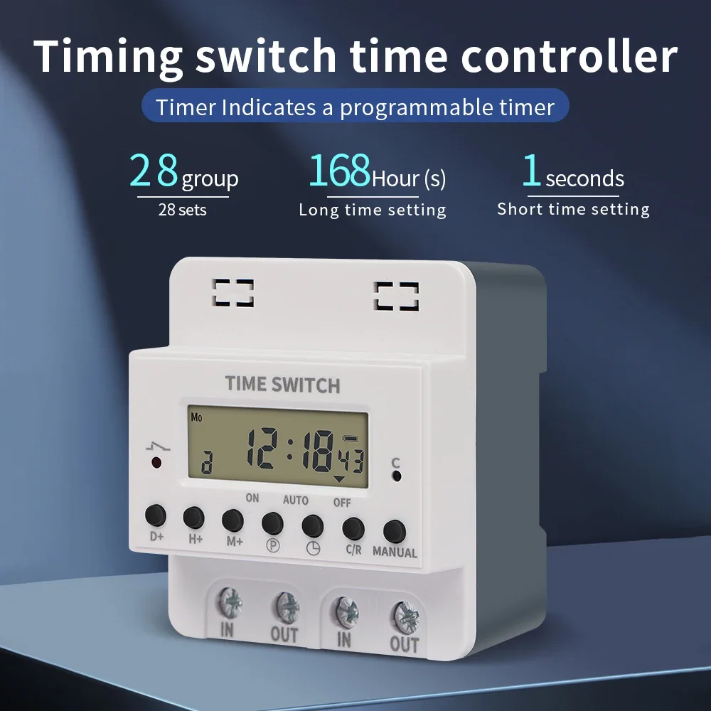 220V Waterproof Programmable 28 Group Timing switch Controller Auto Time Control Switch With key Lock For Fan Timing